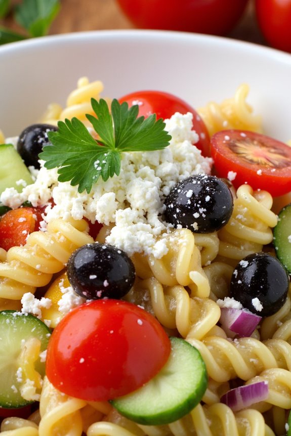 vibrant mediterranean pasta salad
