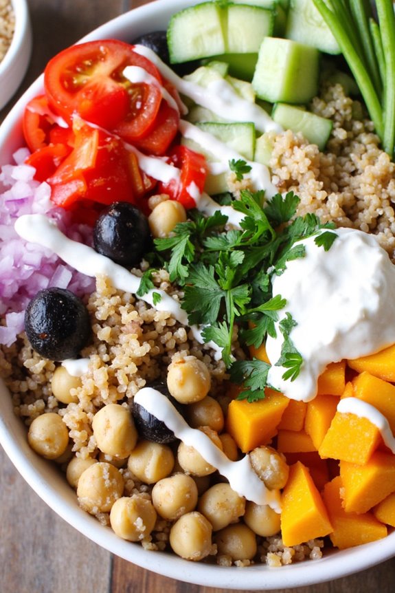 vibrant mediterranean quinoa bowl