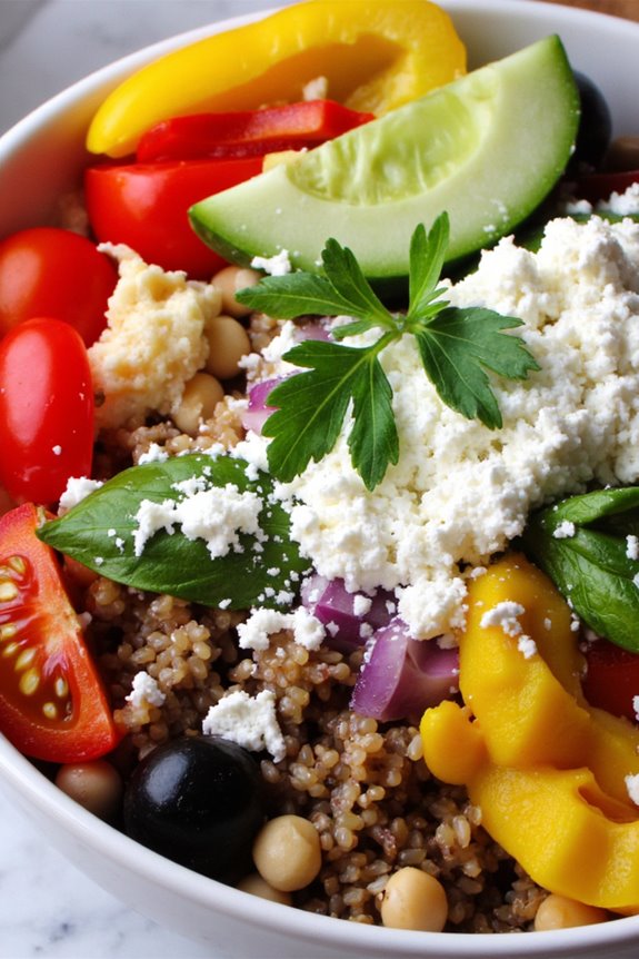 vibrant mediterranean quinoa bowl