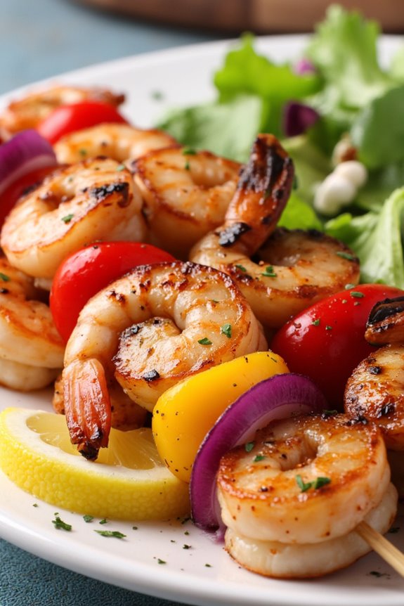 vibrant mediterranean shrimp skewers