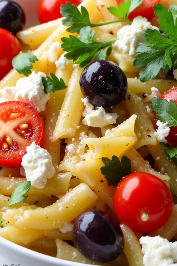 vibrant olive feta pasta