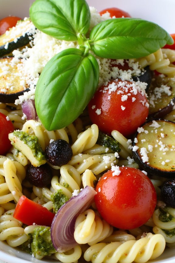 vibrant roasted vegetable orzo