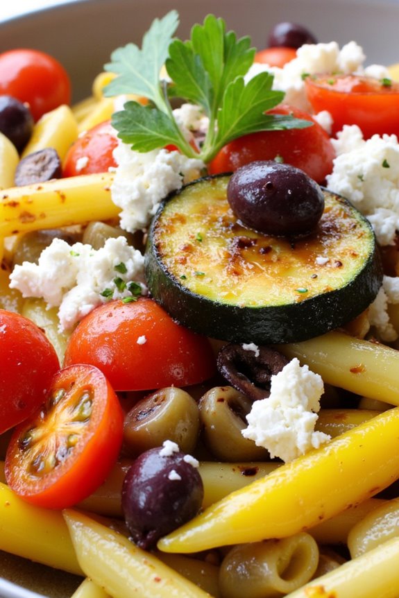 vibrant roasted vegetable pasta