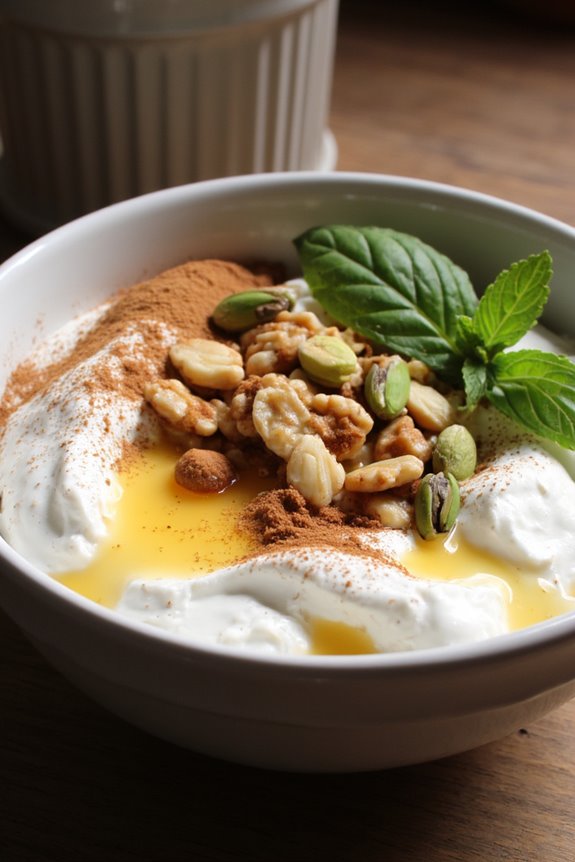 yogurt honey nuts dessert