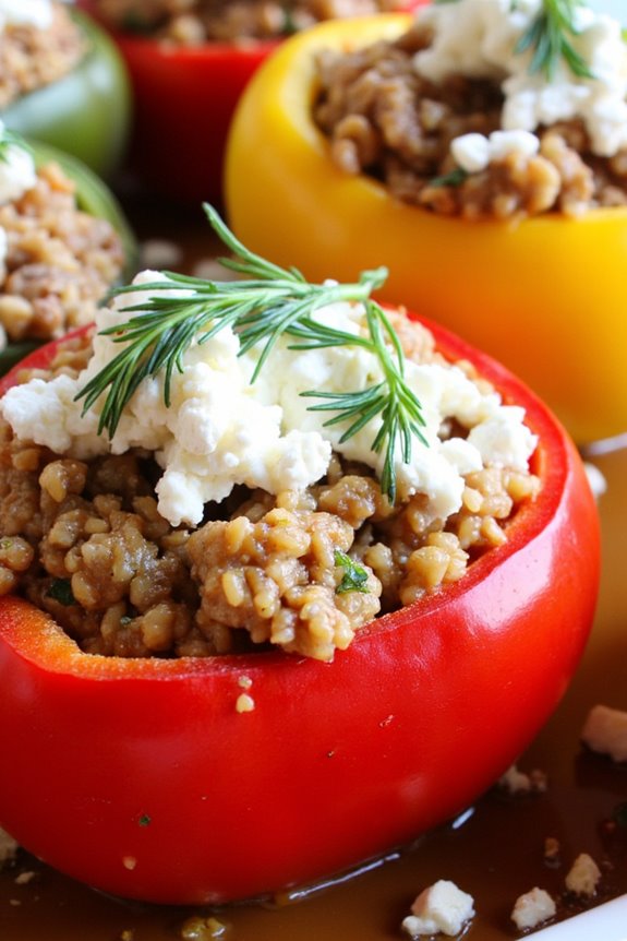 zesty turkey stuffed peppers